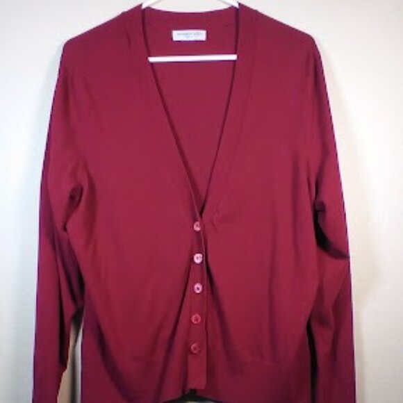 Sutton Studios Maroon Cardigan Sweater - Picture 4 of 12
